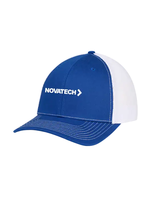 Richardson Adjustable Snapback Original 112 Trucker Cap Royal w/White Mesh w/Novatech Logo
