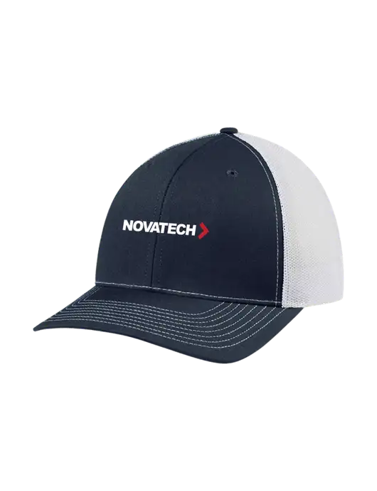 Richardson Adjustable Snapback Original 112 Trucker Cap Navy w/White Mesh w/Novatech Logo