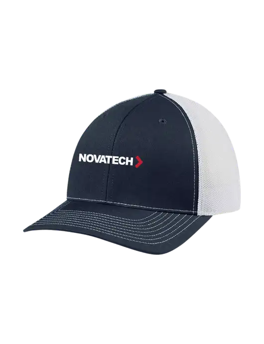 Richardson Adjustable Snapback Original 112 Trucker Cap Navy w/White Mesh w/Novatech Logo