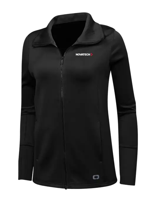 OGIO Black Womens Endurance Modern Performance Full-Zip w/Novatech Logo