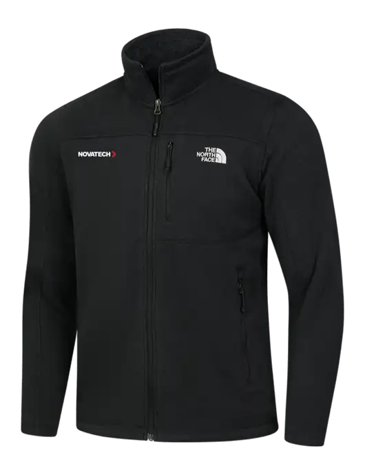 North Face Black Heather Sweater Fleece Jacket w/Novatech Logo