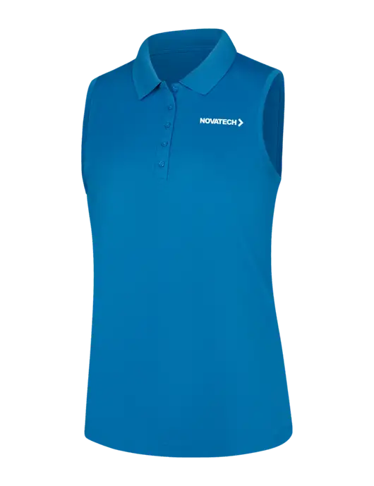 Womens Light Royal Dry Zone UV Micro-Mesh Sleeveless Polo w/Novatech Logo