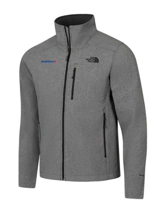 North Face Light Grey Heather Apex Barrier Soft Shell Jacket w/Novatech Logo
