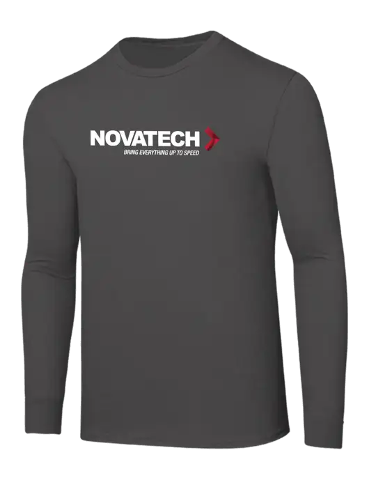 Seriously Soft Dark Grey Long Sleeve T-Shirt w/Novatech Logo