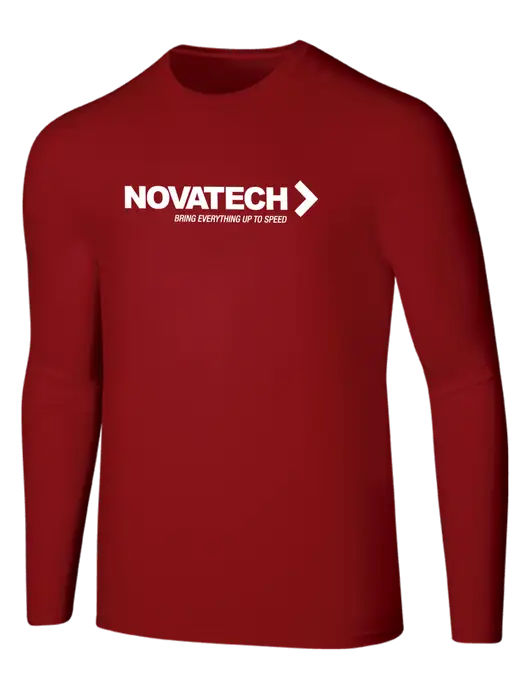 Seriously Soft Red Long Sleeve T-Shirt w/Novatech Logo
