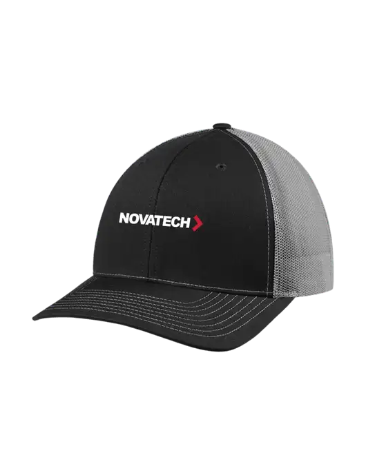 Richardson Adjustable Snapback Original 112 Trucker Cap Black w/Charcoal Mesh w/Novatech Logo