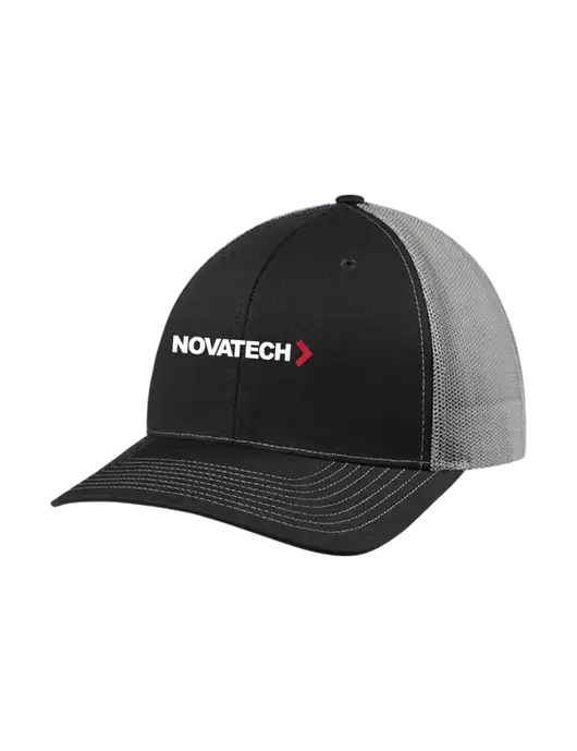 Richardson Adjustable Snapback Original 112 Trucker Cap Black w/Charcoal Mesh w/Novatech Logo