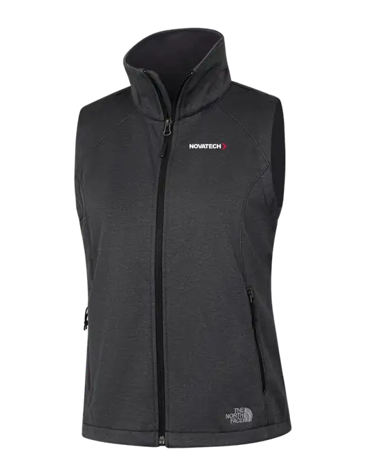 The North Face Womens Dark Grey Heather Ridgewall Soft Shell Vest  w/Novatech Logo