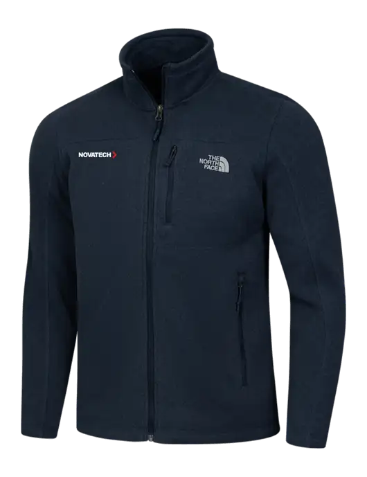 North Face Navy Heather Sweater Fleece Jacket w/Novatech Logo