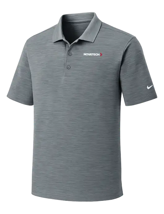 Nike Dri-FIT Medium Grey Striated Polo w/Novatech Logo
