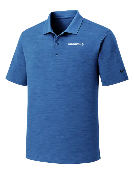 Nike Dri-FIT Royal Striated Polo w/Novatech Logo