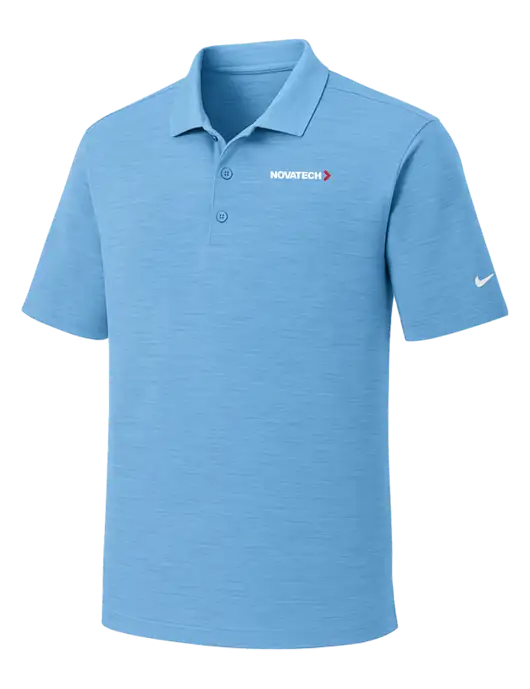 Nike Dri-FIT Light Blue Striated Polo w/Novatech Logo