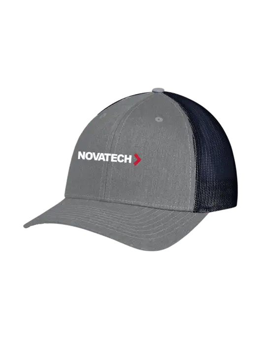 Richardson Adjustable Snapback Original 112 Trucker Cap Heather Grey w/Navy Mesh w/Novatech Logo