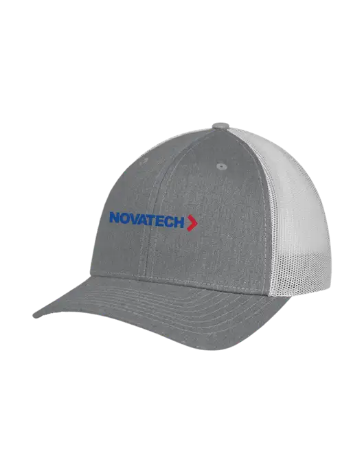 Richardson Adjustable Snapback Original 112 Trucker Cap Heather Grey w/Light Grey Mesh w/Novatech Logo