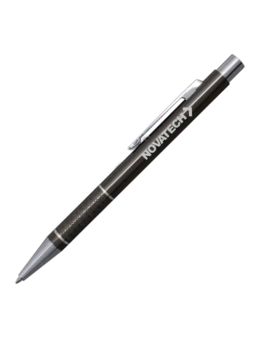 St George Gunmetal Pen - Blue Ink w/Novatech Logo
