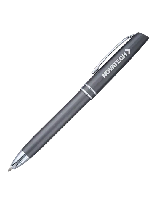 Gunmetal Anguilla Black Ink Pen w/Novatech Logo